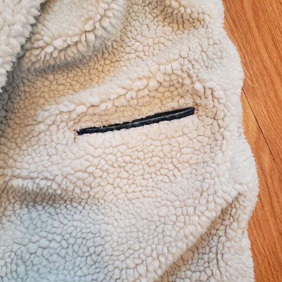 Levis VTG Mens Sherpa Lined Trucker Denim Jacket Size L Blue Chore Coat - Picture 11 of 11